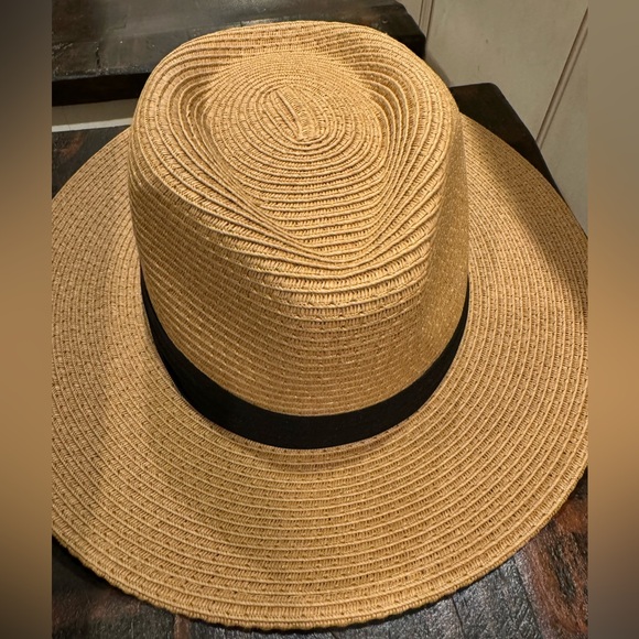 Wide Brim Straw Panama Hat Fedora Summer Beach Women's - Picture 2 of 5